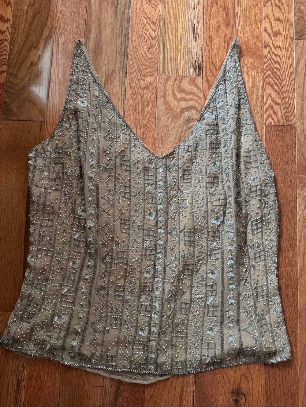 Y2K Brown Beaded Camisole